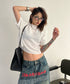 English Letter Print Denim Pants